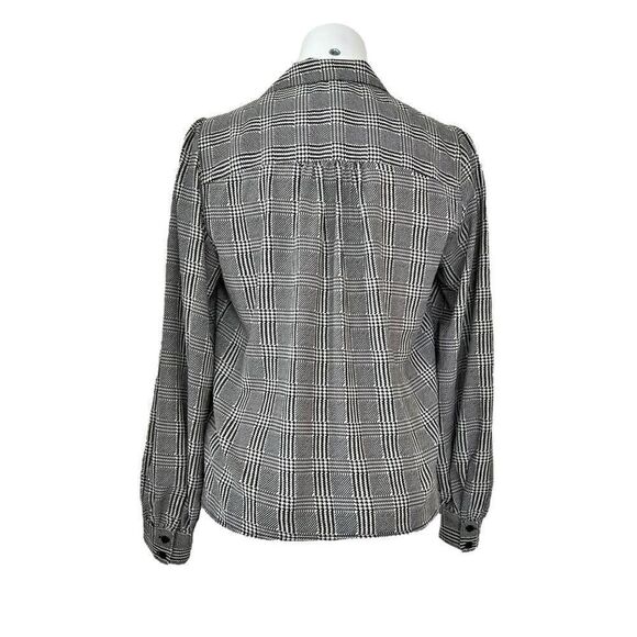Topshop Houndstooth Button Down Long Sleeve Shirt size 6 - Picture 4 of 11